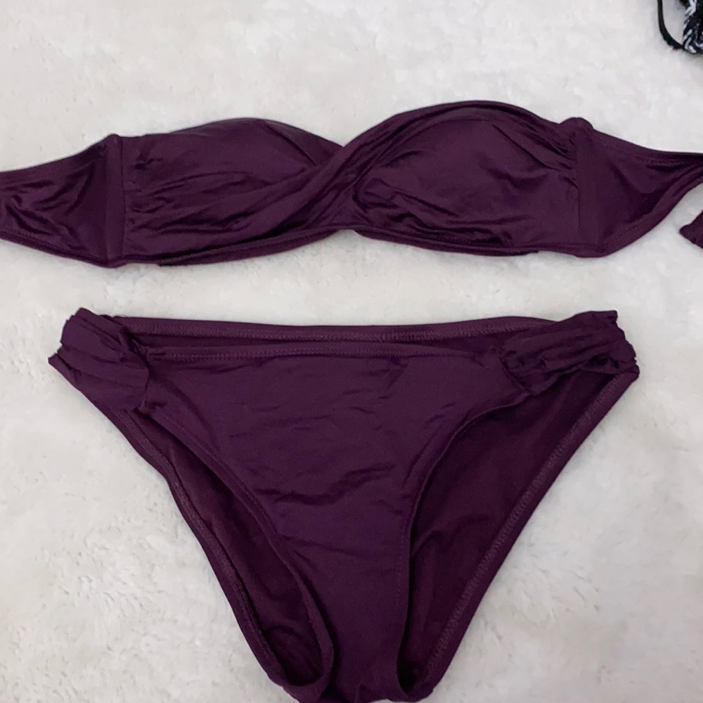a maroon bikini set